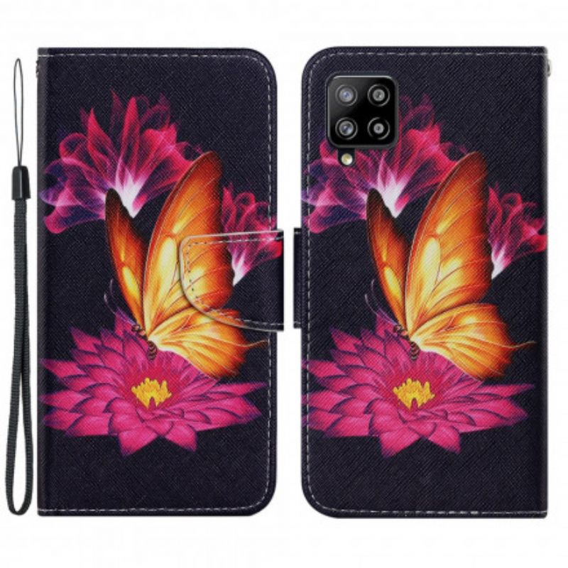 Kotelot Samsung Galaxy A22 4G Butterfly Ja Lotus