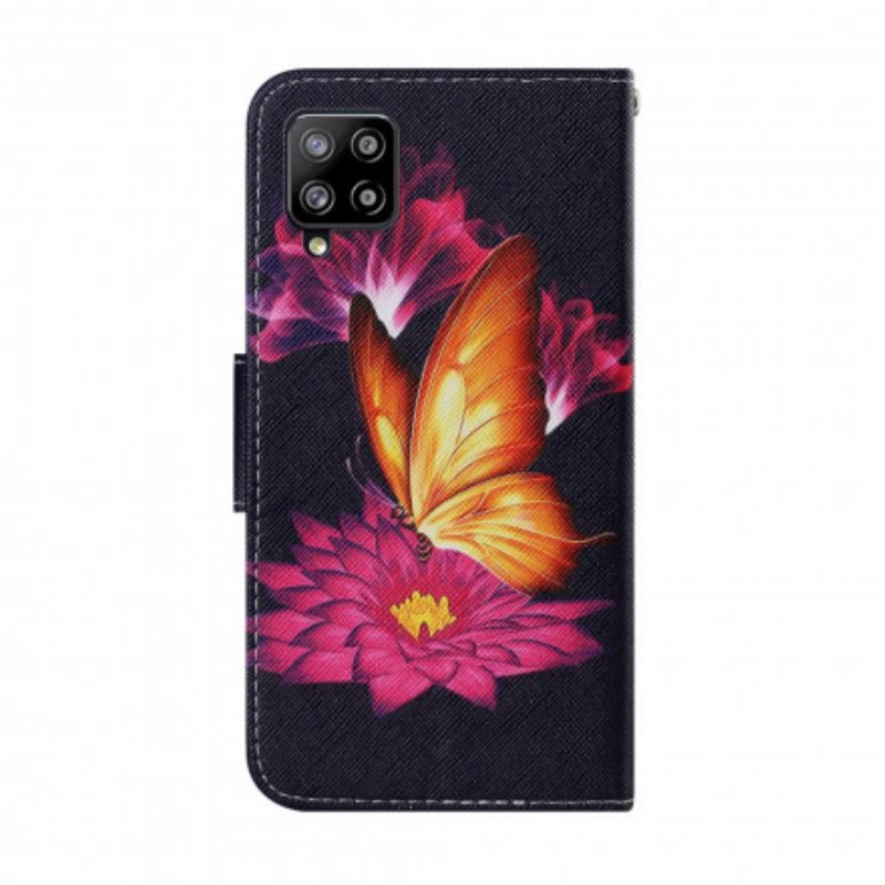 Kotelot Samsung Galaxy A22 4G Butterfly Ja Lotus