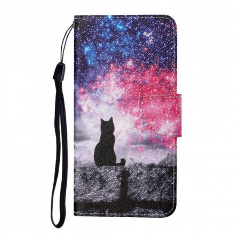 Kotelot Samsung Galaxy A22 4G Cat Stories With Lanyard