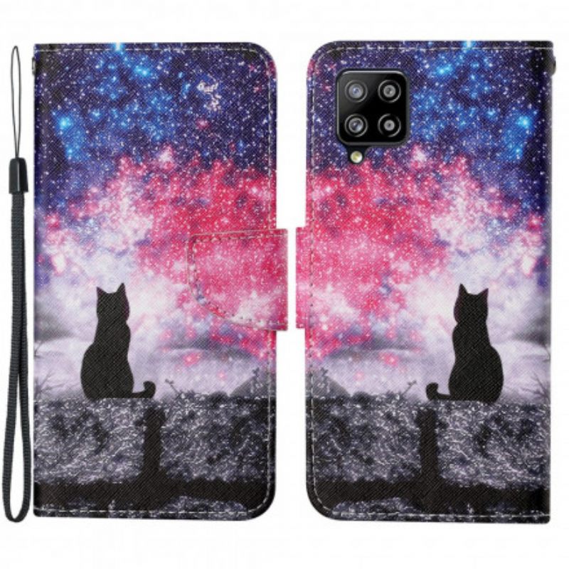 Kotelot Samsung Galaxy A22 4G Cat Stories With Lanyard