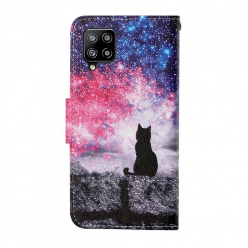 Kotelot Samsung Galaxy A22 4G Cat Stories With Lanyard