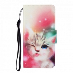 Kotelot Samsung Galaxy A22 4G Cutie Cat Kaulanauhalla