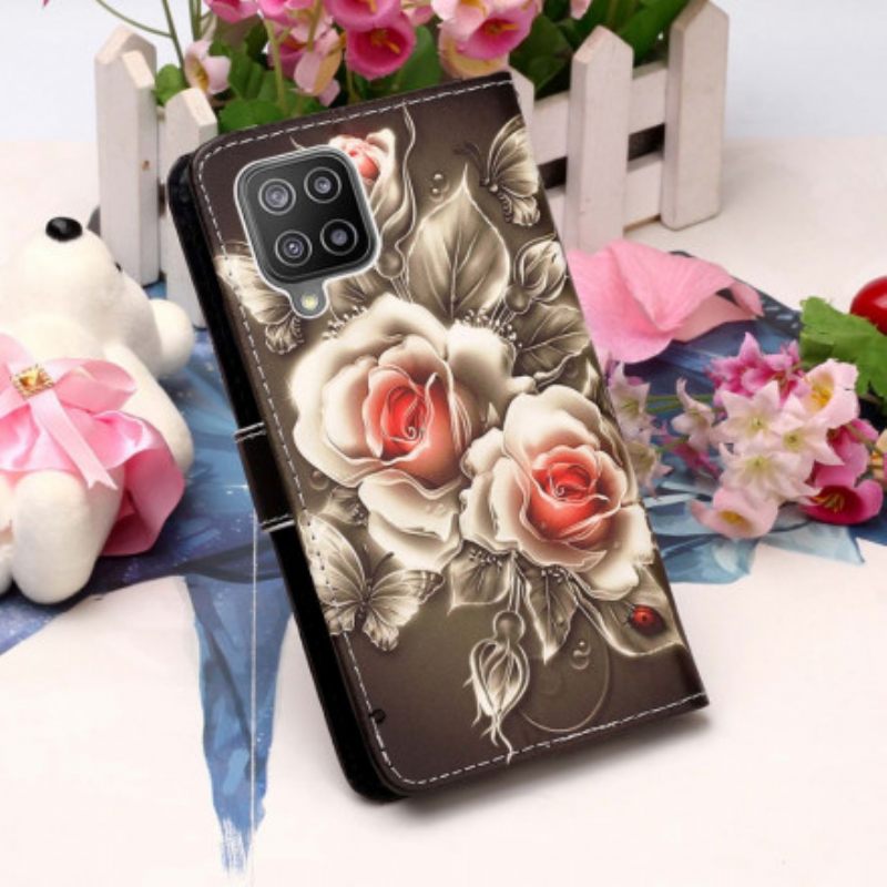 Kotelot Samsung Galaxy A22 4G Golden Roses