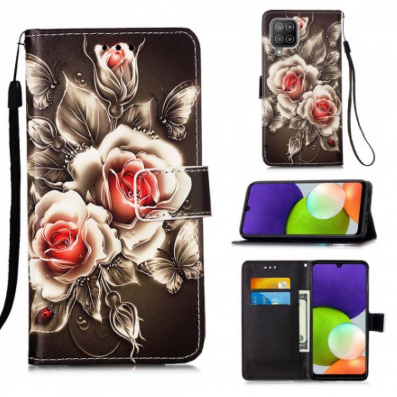 Kotelot Samsung Galaxy A22 4G Golden Roses