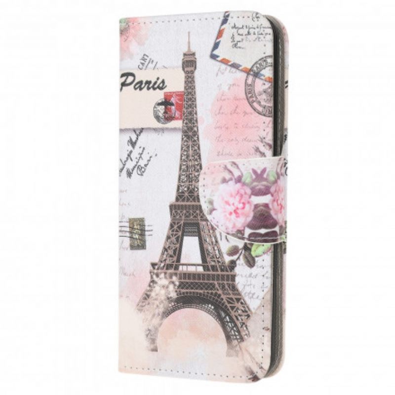 Kotelot Samsung Galaxy A22 4G Retro Eiffel-torni