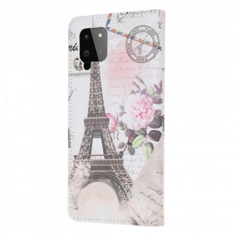 Kotelot Samsung Galaxy A22 4G Retro Eiffel-torni