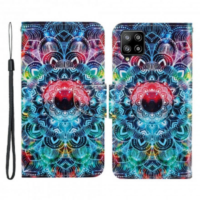 Kotelot Samsung Galaxy A22 4G Suojaketju Kuori Flashy Mandala Hihnalla