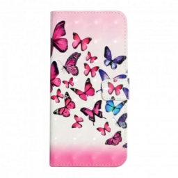 Kotelot Samsung Galaxy A22 4G Suojaketju Kuori Flight Of Butterflies In Lanyard