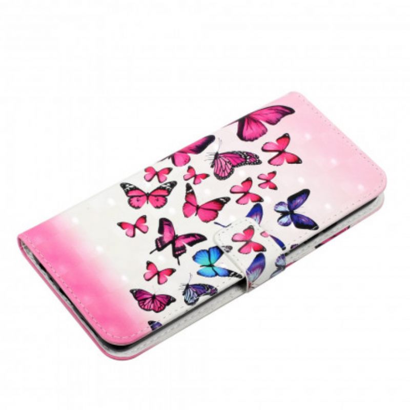 Kotelot Samsung Galaxy A22 4G Suojaketju Kuori Flight Of Butterflies In Lanyard