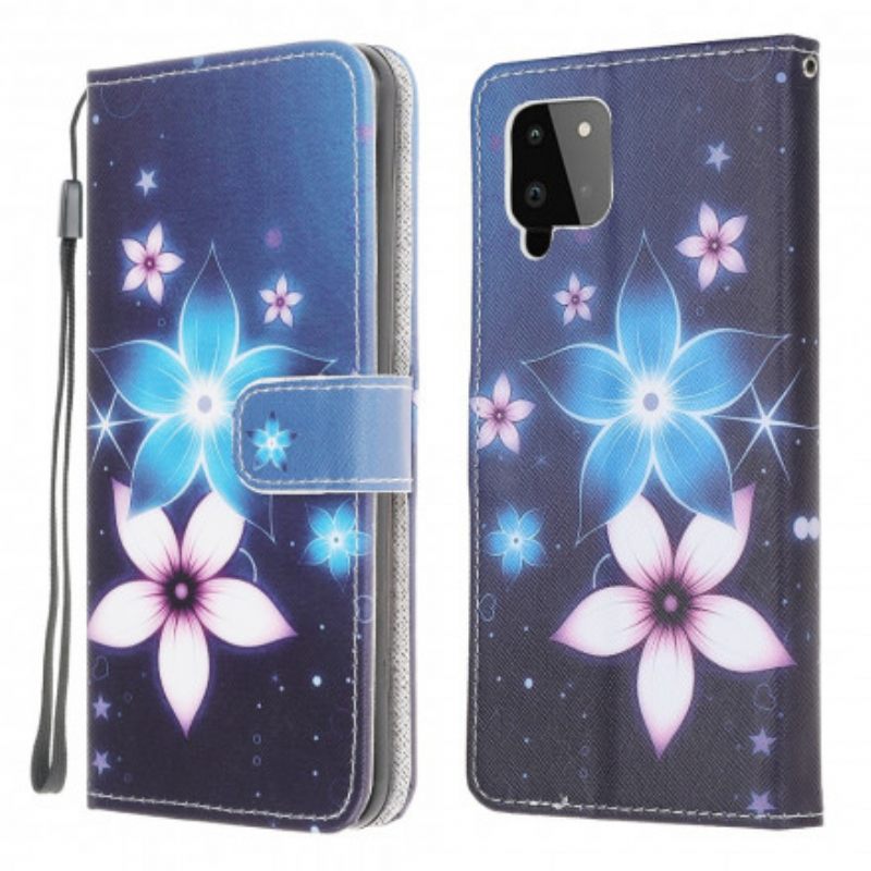 Kotelot Samsung Galaxy A22 4G Suojaketju Kuori Lunar Strap Flowers