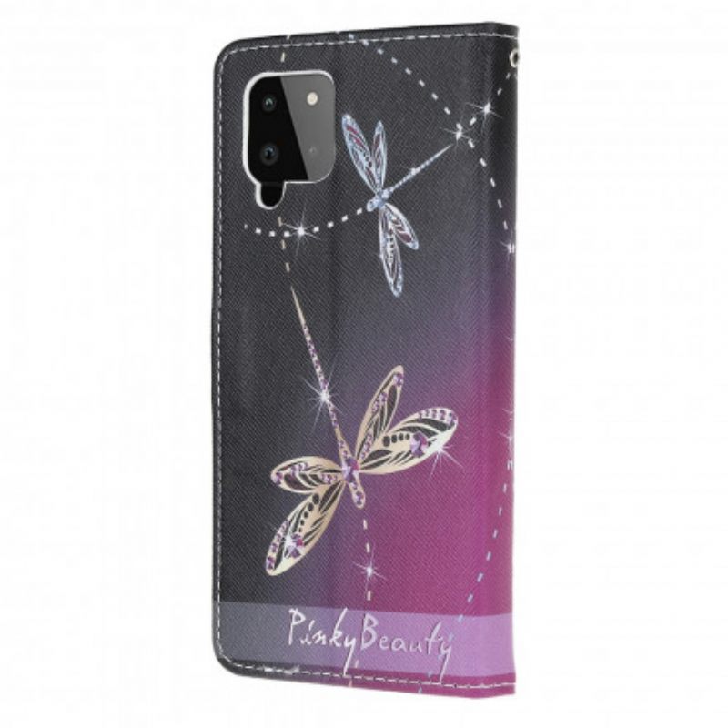 Kotelot Samsung Galaxy A22 4G Suojaketju Kuori Strappy Dragonflies