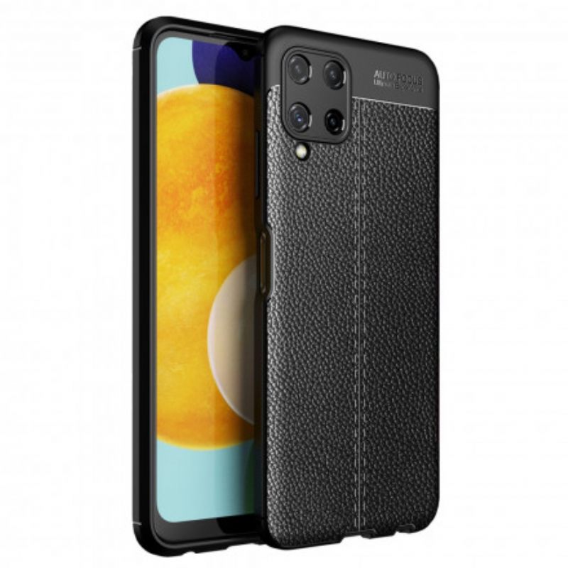 Kuori Samsung Galaxy A22 4G Double Line Litchi Leather Effect