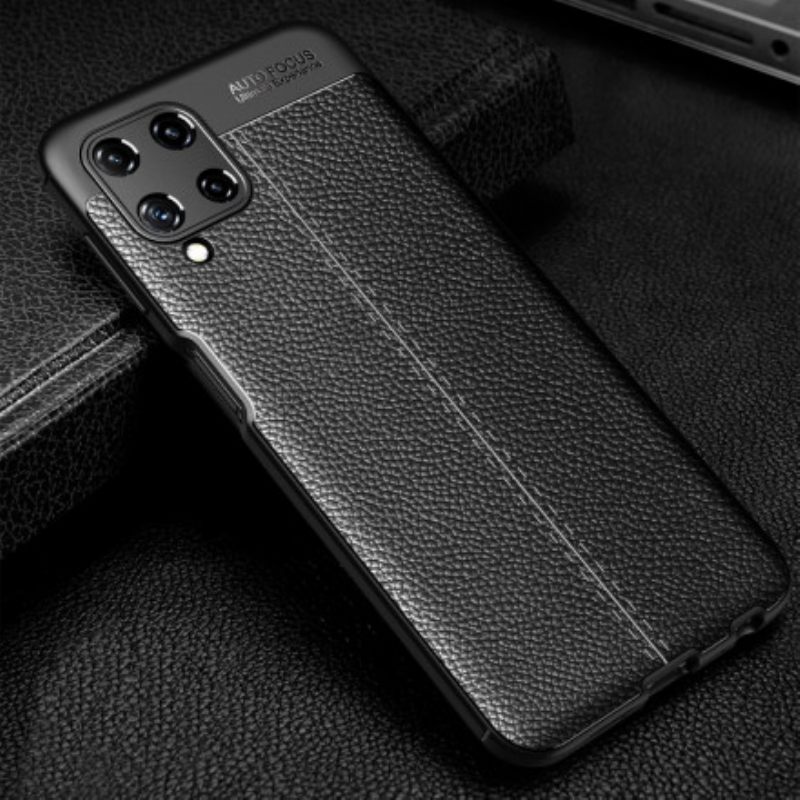 Kuori Samsung Galaxy A22 4G Double Line Litchi Leather Effect