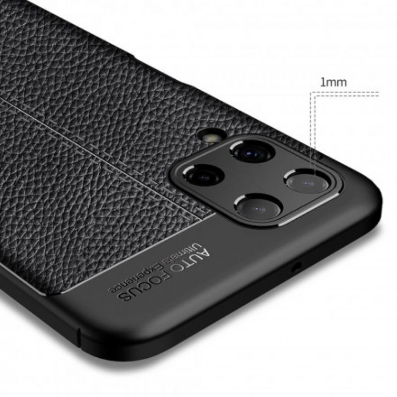 Kuori Samsung Galaxy A22 4G Double Line Litchi Leather Effect