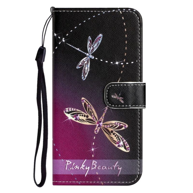 Flip Case OnePlus 10T 5G Suojaketju Kuori Strappy Dragonflies