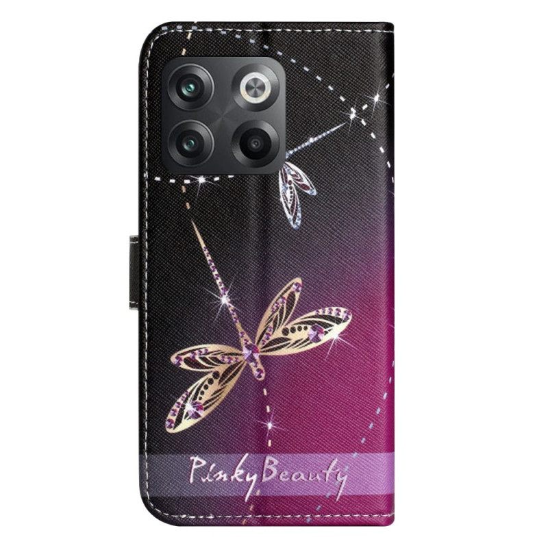 Flip Case OnePlus 10T 5G Suojaketju Kuori Strappy Dragonflies