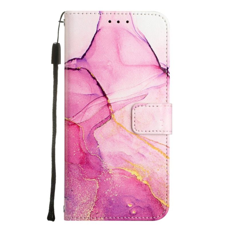 Flip Case OnePlus 10T 5G Suojaketju Kuori Strip Marble