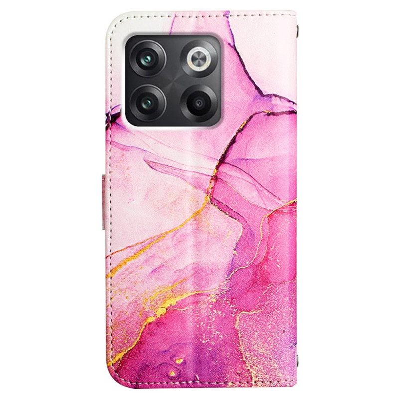 Flip Case OnePlus 10T 5G Suojaketju Kuori Strip Marble