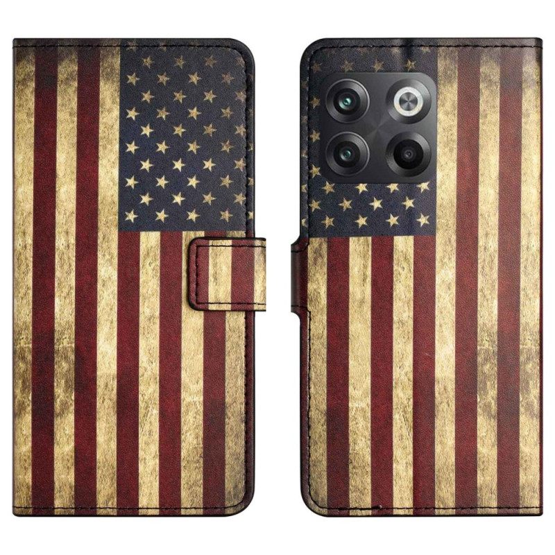 Flip Case OnePlus 10T 5G Vintage Amerikan Lippu