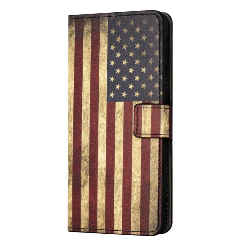 Flip Case OnePlus 10T 5G Vintage Amerikan Lippu