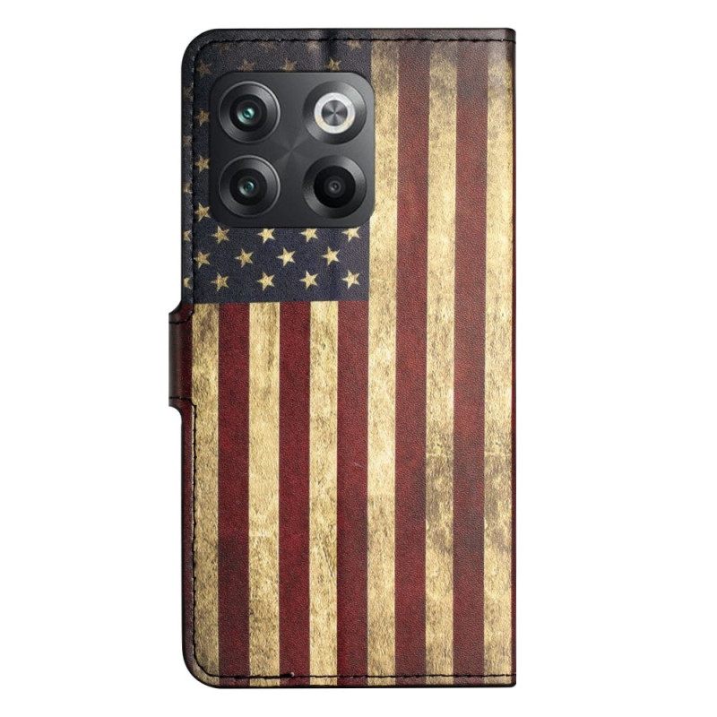 Flip Case OnePlus 10T 5G Vintage Amerikan Lippu