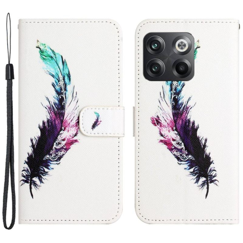 Kotelot OnePlus 10T 5G Suojaketju Kuori Feathers Kaulanauhalla