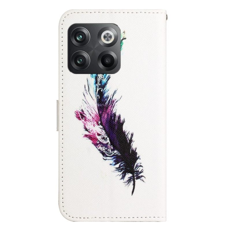 Kotelot OnePlus 10T 5G Suojaketju Kuori Feathers Kaulanauhalla