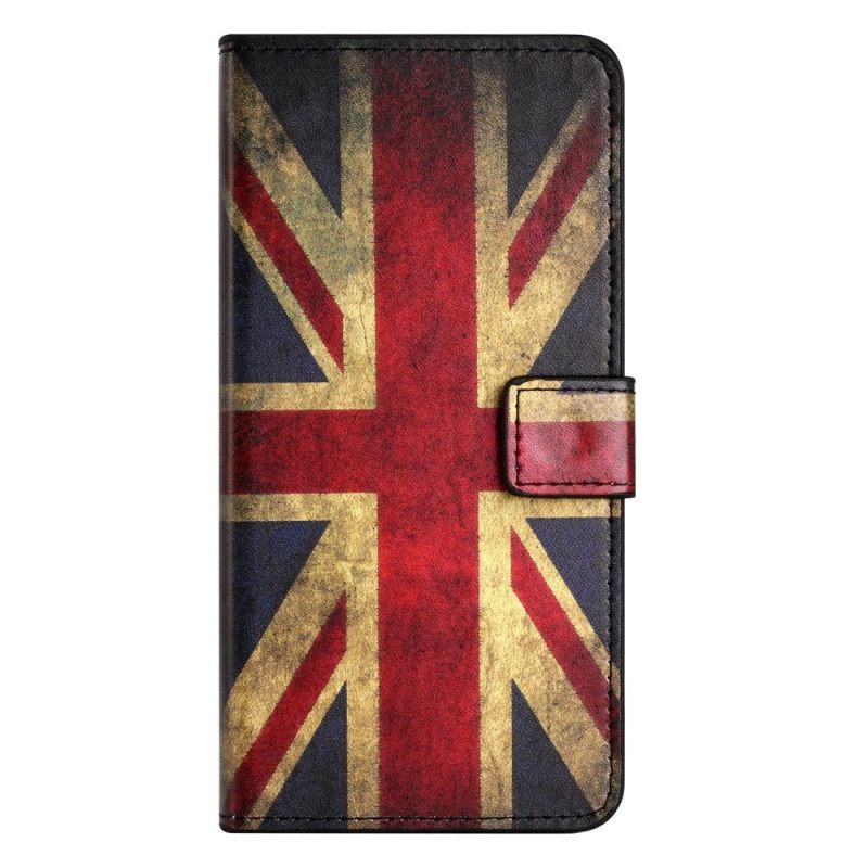 Nahkakotelo OnePlus 10T 5G Vintage Britannian Lippu