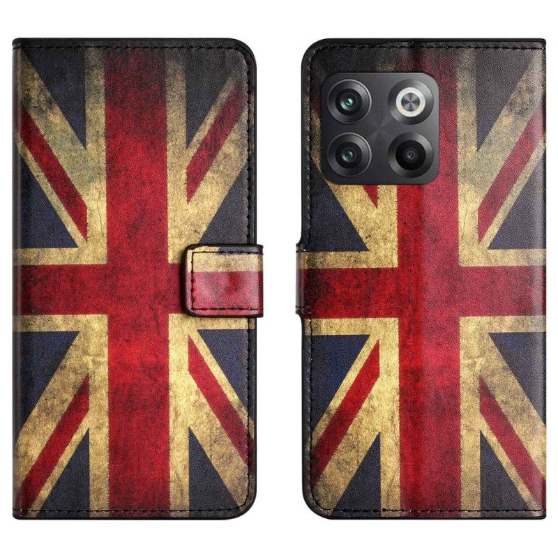 Nahkakotelo OnePlus 10T 5G Vintage Britannian Lippu