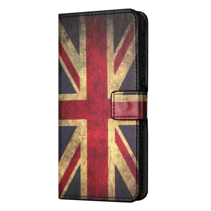 Nahkakotelo OnePlus 10T 5G Vintage Britannian Lippu