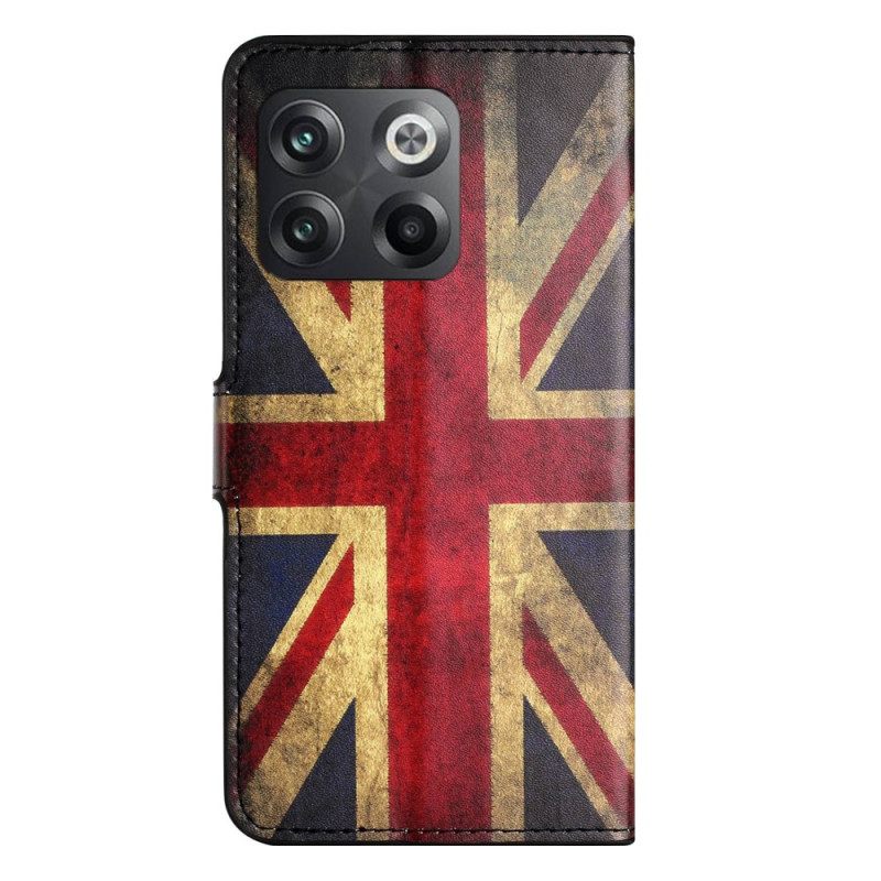 Nahkakotelo OnePlus 10T 5G Vintage Britannian Lippu