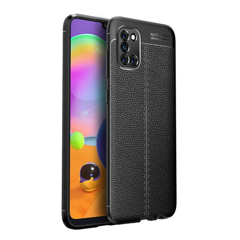 Case Samsung Galaxy A31 Double Line Litchi Leather Effect