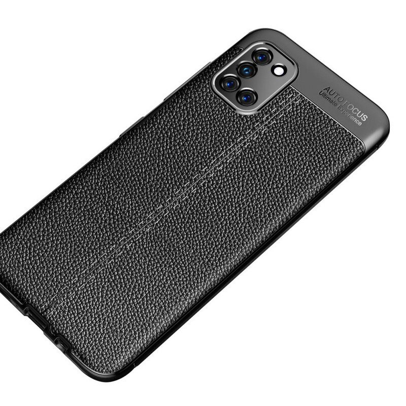 Case Samsung Galaxy A31 Double Line Litchi Leather Effect