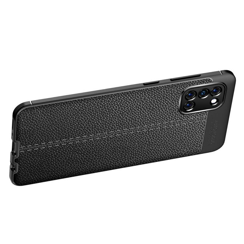 Case Samsung Galaxy A31 Double Line Litchi Leather Effect