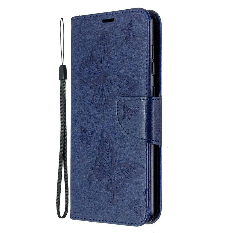 Flip Case Samsung Galaxy A31 Butterflies In Flight With Lanyard