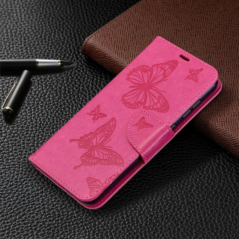 Flip Case Samsung Galaxy A31 Butterflies In Flight With Lanyard