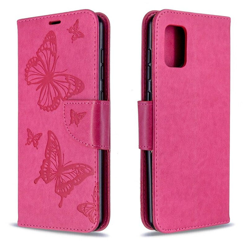 Flip Case Samsung Galaxy A31 Butterflies In Flight With Lanyard