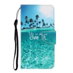 Flip Case Samsung Galaxy A31 Suojaketju Kuori Live It Lanyardissa