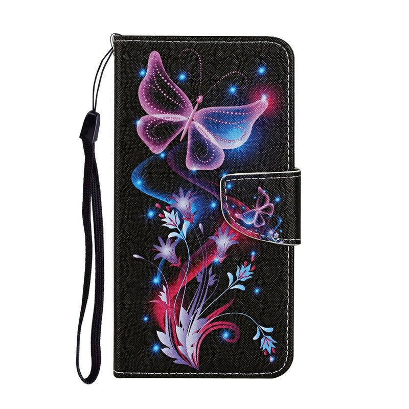 Kotelot Samsung Galaxy A31 Butterflies Ja Lanyard