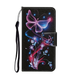 Kotelot Samsung Galaxy A31 Butterflies Ja Lanyard