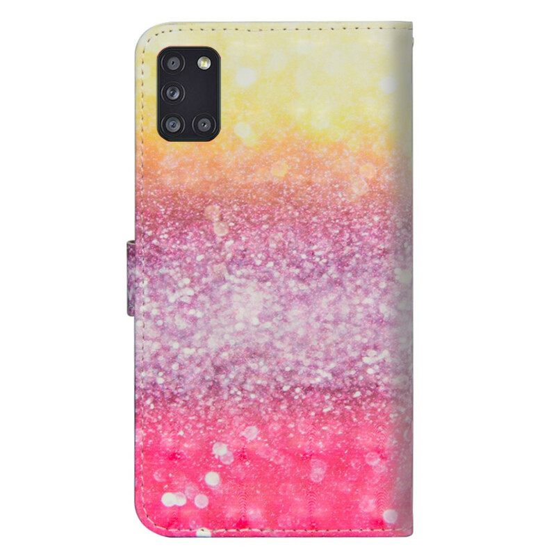 Kotelot Samsung Galaxy A31 Magenta Glitter Gradient