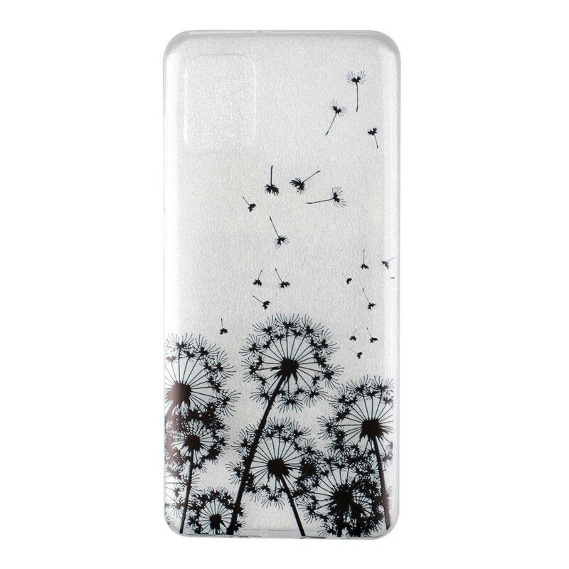 Kuori Samsung Galaxy A31 Transparent Black Dandelions