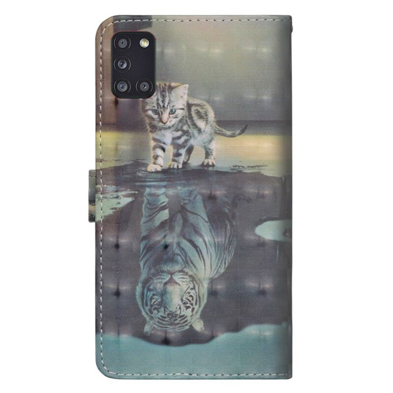 Nahkakotelo Samsung Galaxy A31 Ernest The Tiger