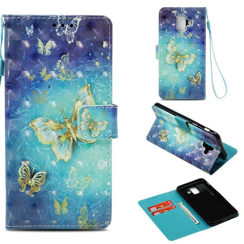 Kotelot Samsung Galaxy A6 3d Golden Butterflies