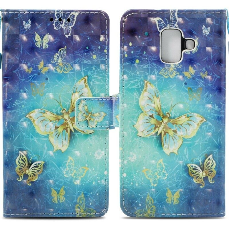 Kotelot Samsung Galaxy A6 3d Golden Butterflies