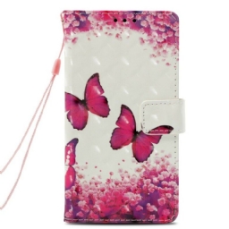 Kotelot Samsung Galaxy A6 3d Red Butterflies