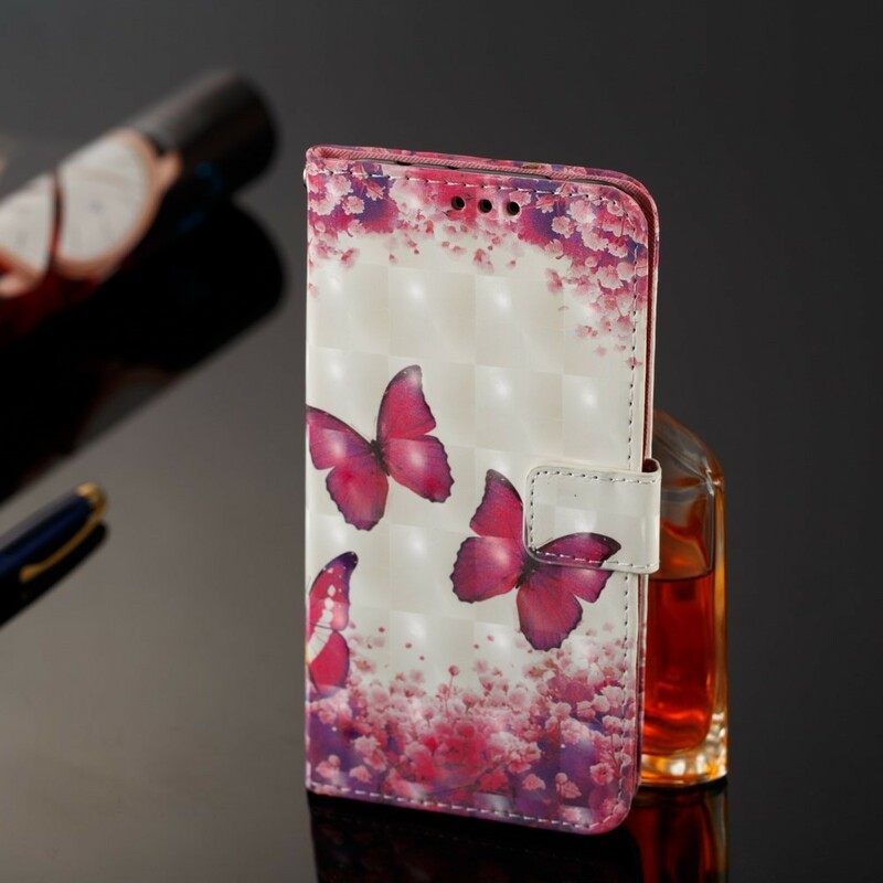 Kotelot Samsung Galaxy A6 3d Red Butterflies