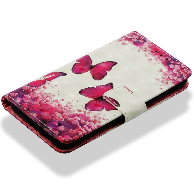 Kotelot Samsung Galaxy A6 3d Red Butterflies