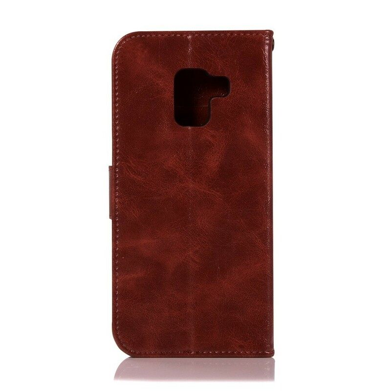 Kotelot Samsung Galaxy A6 Suojaketju Kuori Vintage Leather Effect Strappy