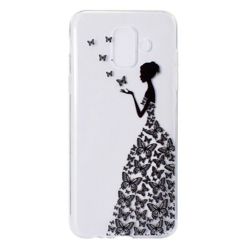 Kuori Samsung Galaxy A6 Transparent Butterflies Mekko